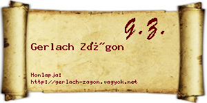 Gerlach Zágon névjegykártya